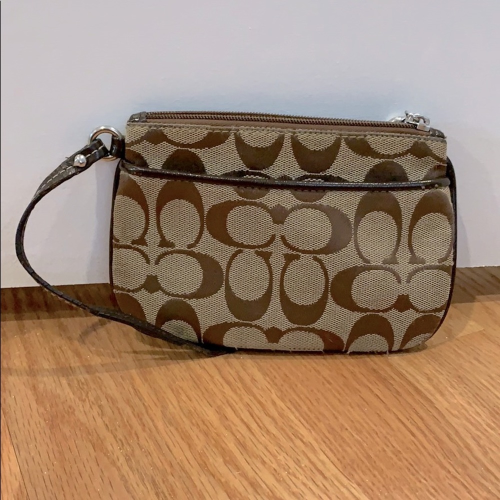 Brown Coach wristlet